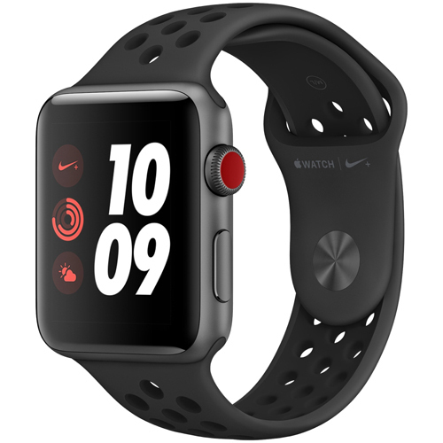 アップル Apple Watch Series 3 Nike＋ （GPS ＋ Cellularモデル） - 42mm スペースグレイアルミニウムケース と アンスラサイト/ブラックN