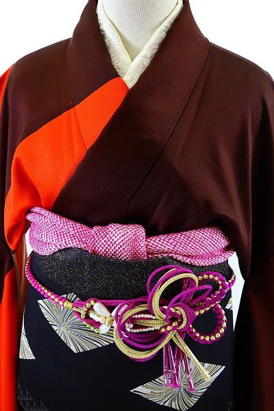 [ free shipping ]book@ long-sleeved kimono double-woven obi long kimono-like garment obi . obi shime 5 point full set red modern tall size 168cm excellent article coming-of-age ceremony wedding . brand new m-3664