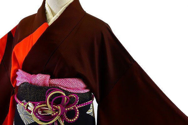 [ free shipping ]book@ long-sleeved kimono double-woven obi long kimono-like garment obi . obi shime 5 point full set red modern tall size 168cm excellent article coming-of-age ceremony wedding . brand new m-3664