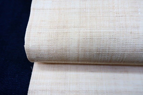 SEAL限定商品 珍柄 逸品 未使用品 本麻 開き名古屋帯 夏帯 生成り