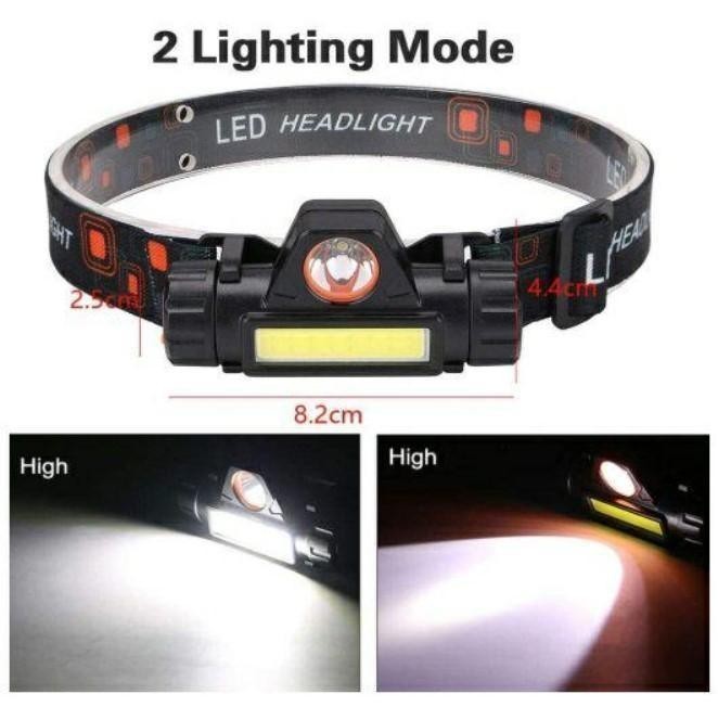 人気商品 ■2個セット COBライト搭載 USB充電式 LEDヘッドライト ヘッドランプ　USB充電式 　アウトドア　釣り 超軽量