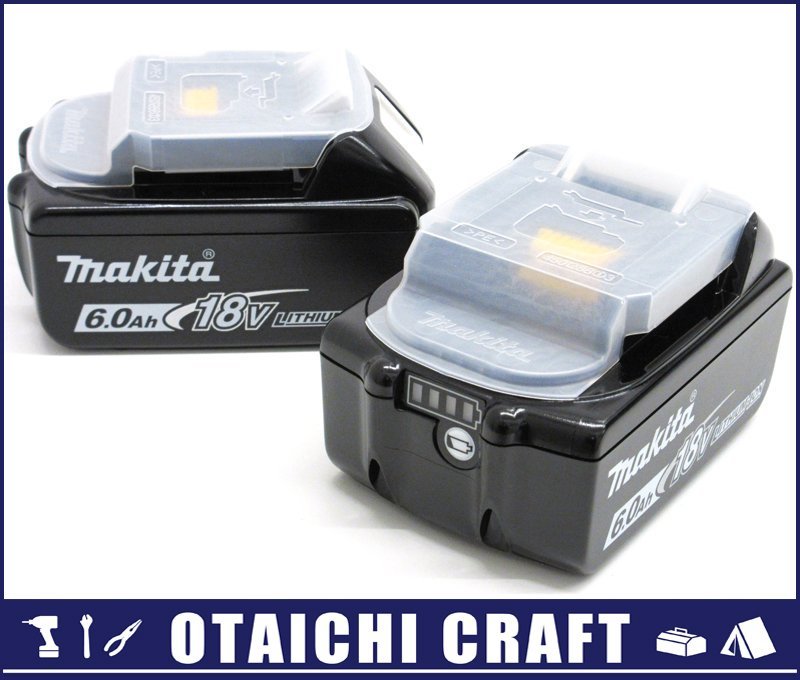 未使用】makita(マキタ) 純正 18V スライド式バッテリー BL1860B 6.0Ah