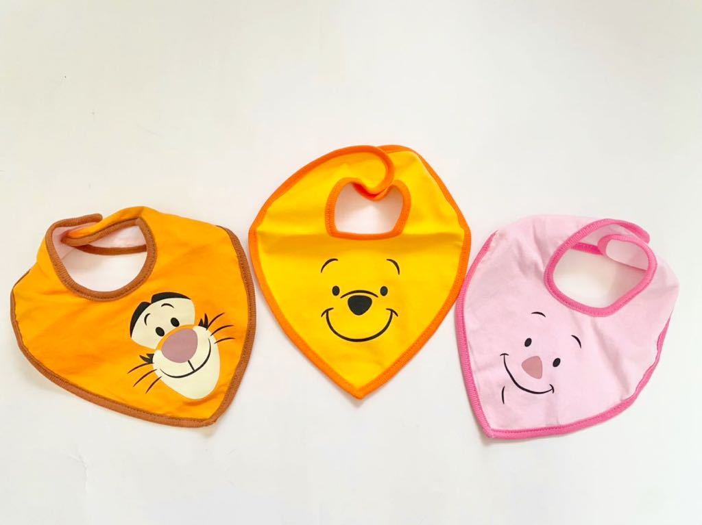  Tokyo Disney Land bib character baby baby's bib Winnie The Pooh Piglet Tiger Tokyo Disney si- park limitation 3 pieces set 