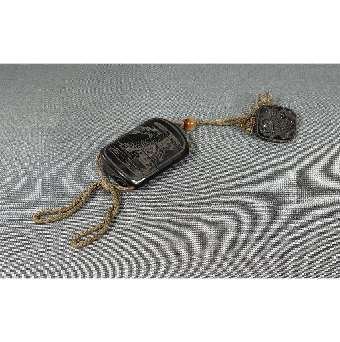 限定販売】 桃の根付 時代物 緒締 瑪瑙玉 ヴィンテージ catalogo