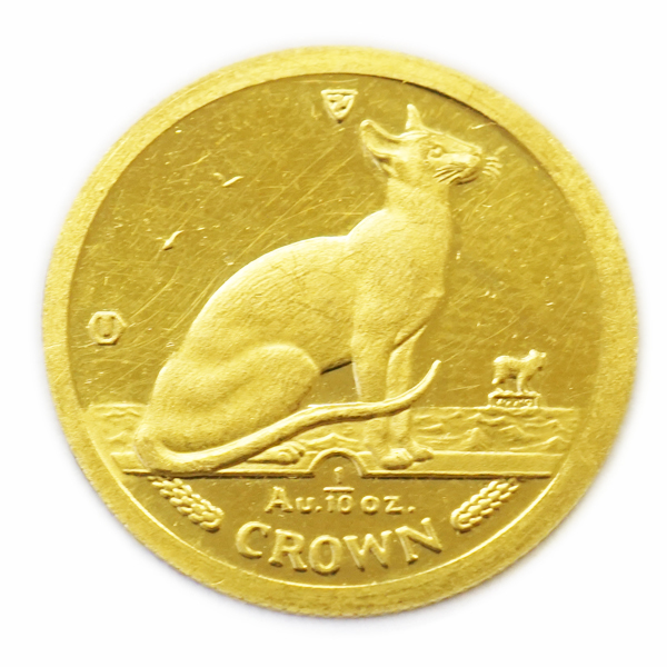【B/標準】 マン島 キャットコイン 1992年 シャム猫 1/10オンス エリザベス2世 金貨 純金 硬貨 貨幣 20364913