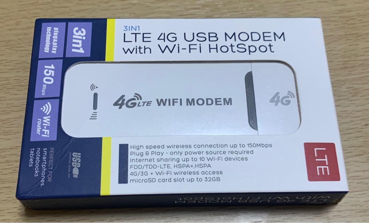 USB Wi-Fi機器　LTE4G(5G対応) USB MODEM with WiFi HotSpot