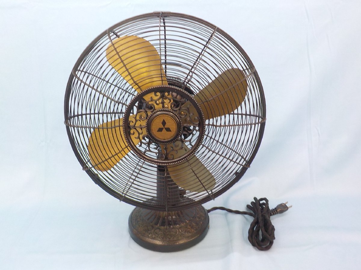 昭和レトロ 三菱電機 Z30-EB型 30cm 扇風機 卓上扇 真鍮製4枚羽根 1974