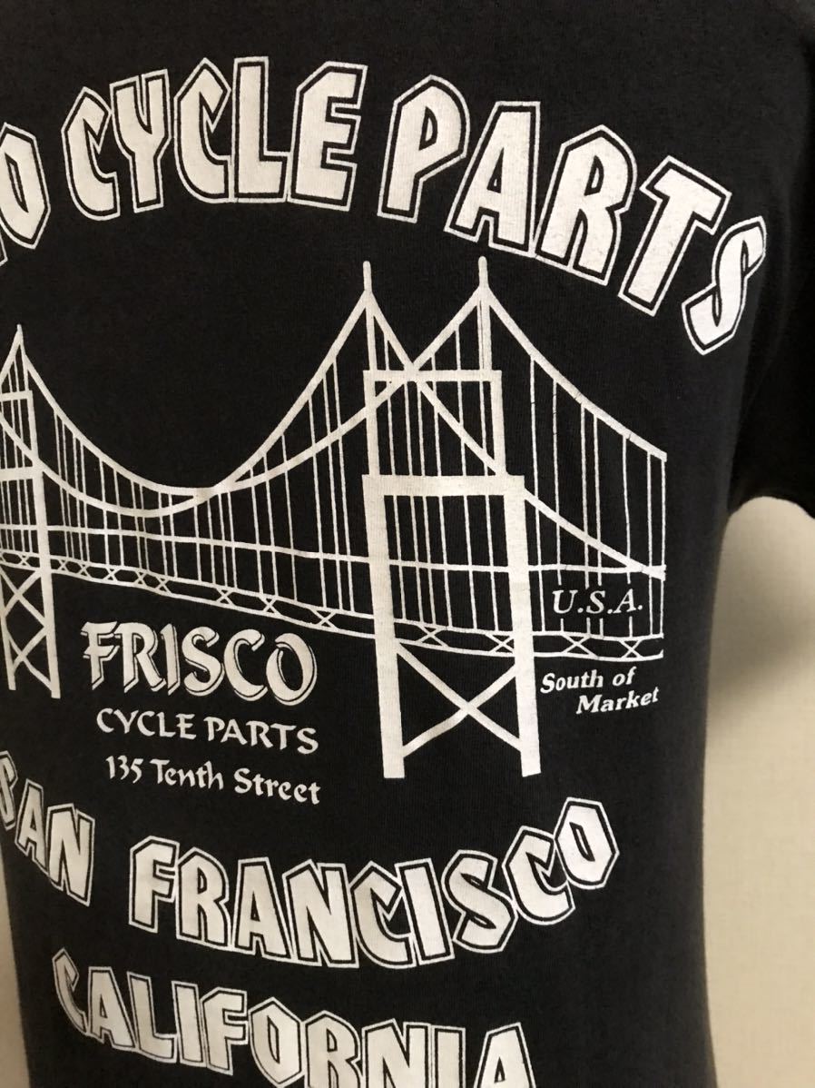 USA製 ビンテージ 666 FRISCO CYCLE PARTS スカル Tシャツ S ブラック Hanes xpv_画像6