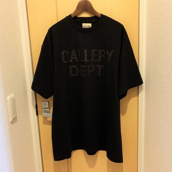 新品　ギャラリーデプト　GALLERY DEPT. 　Tシャツ　 クルーネック 　ロゴ Tシャツ　ブラックラメ　 -Lサイズ_画像1