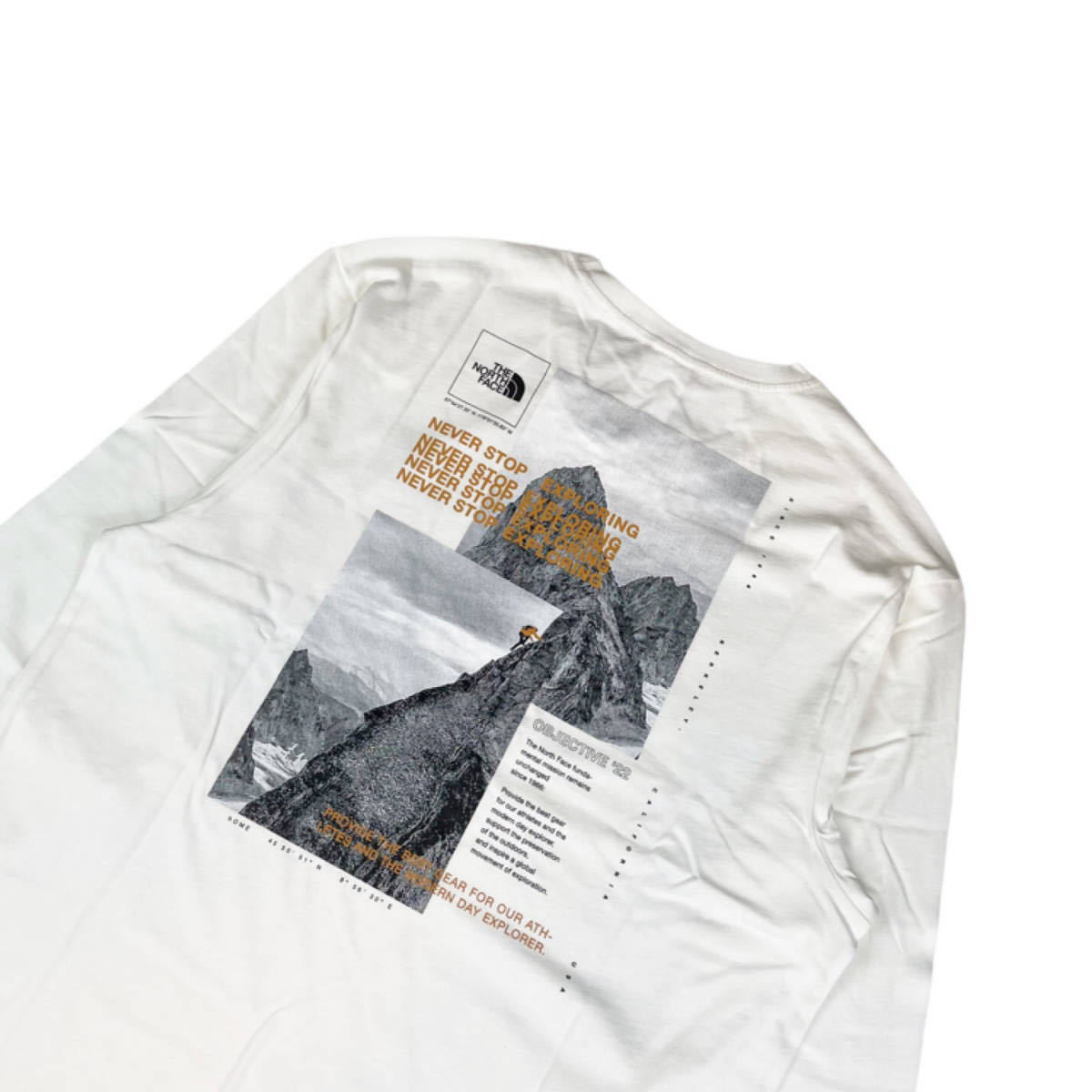 ザ ノースフェイス The North Face 長袖 Tシャツ NF0A7ZDY バックロゴ 白 XSサイズ THE NORTH FACE COLLAGE LS TEE 新品