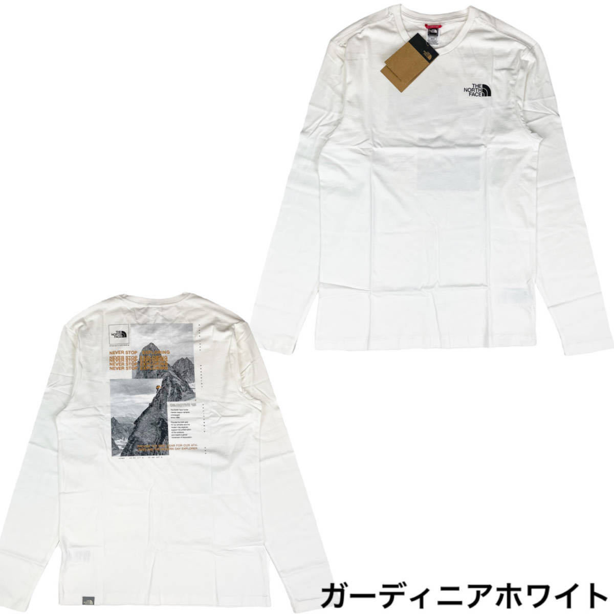 ザ ノースフェイス The North Face 長袖 Tシャツ NF0A7ZDY バックロゴ 白 XLサイズ THE NORTH FACE COLLAGE LS TEE 新品