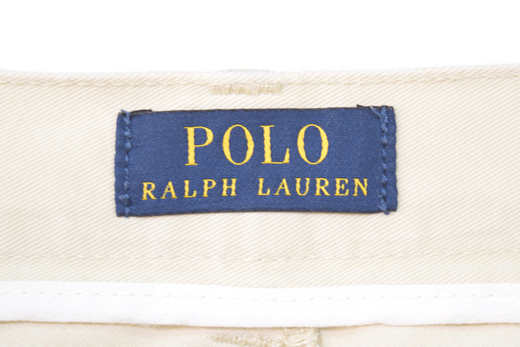 【送料無料】 ポロ ラルフローレン コットンチノ ハーフパンツ チノショーツ W34 ホワイト系ベージュ POLO RALPH LAUREN 古着 EZ0551_画像7