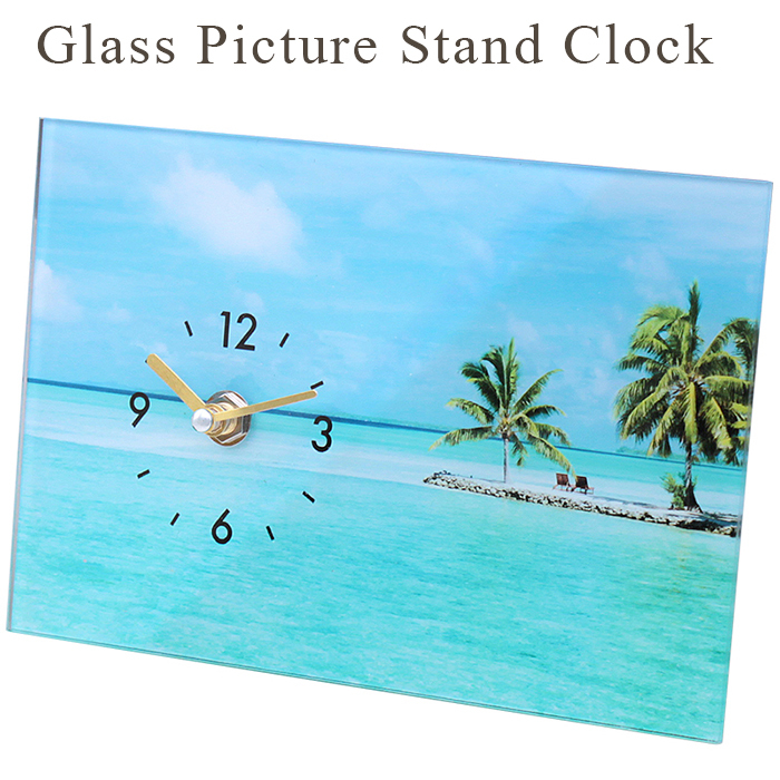  стекло искусство Picture подставка часы ( пляж K) класть часы море cocos nucifera серфинг California запад набережная способ интерьер american смешанные товары 