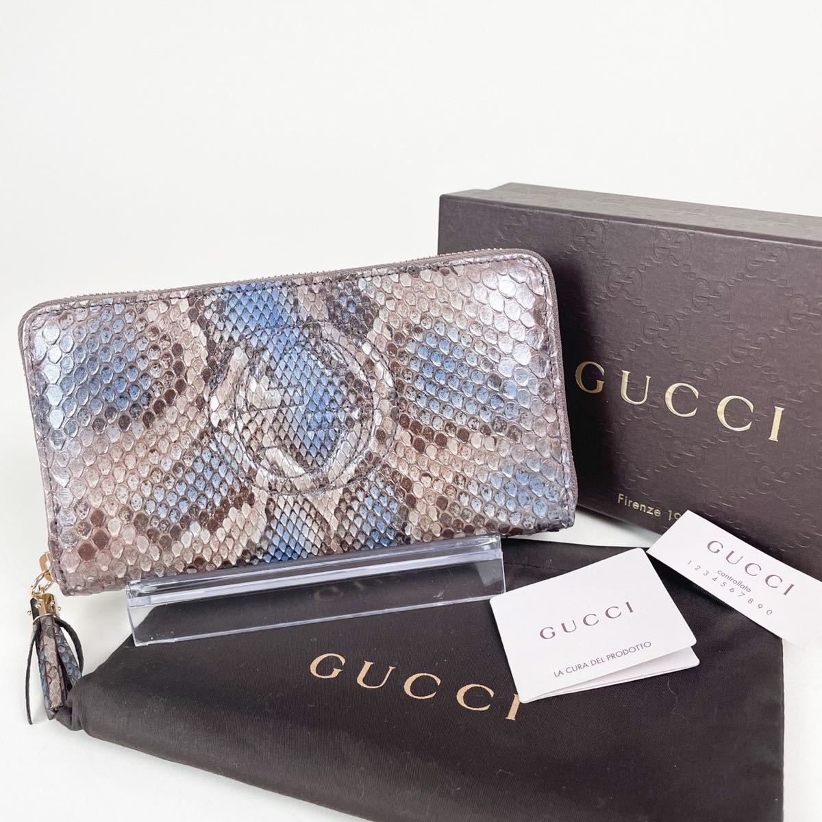 未使用○GUCCI○パイソン○長 財布○ソーホー○エキゾチック レザー