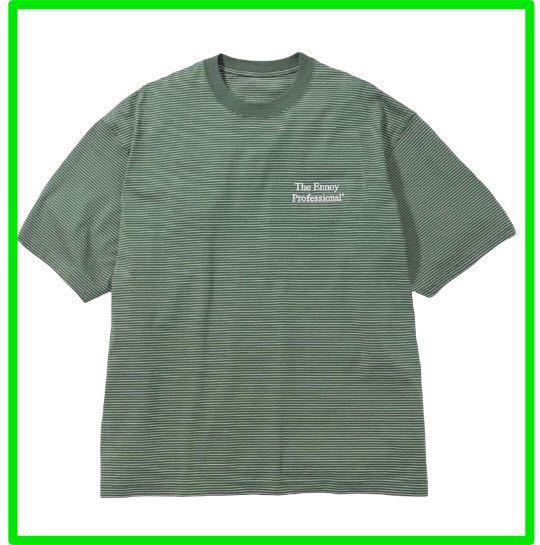 新品】即決☆ ennoy エンノイ ☆ XL 22S/S Border T-Shirt green