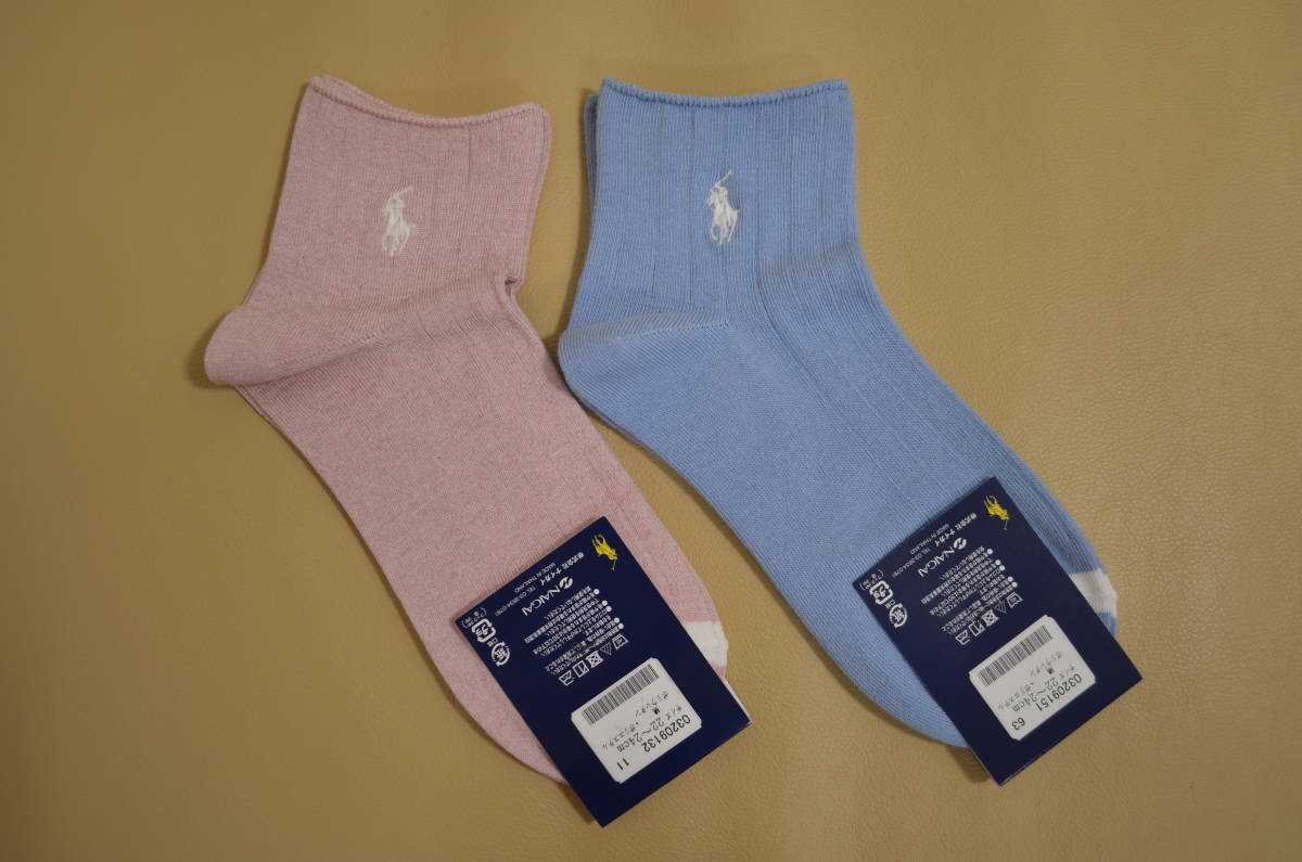 新品　女性　 POLO RALPH LAUREN 　 ポロラルフローレン　綿混アンクル丈ソックス　2足セット　　送料無料 