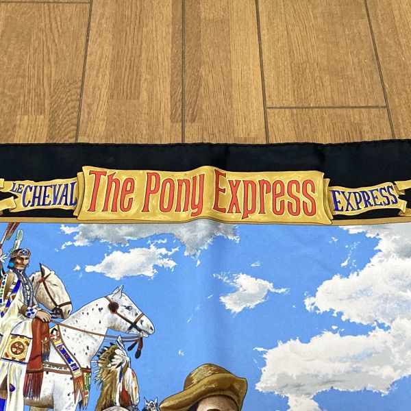 送料140円～■エルメス／HERMES カレ90 ■フランス製 The Pony Express ポニーエクスプレス シルクスカーフ_画像2