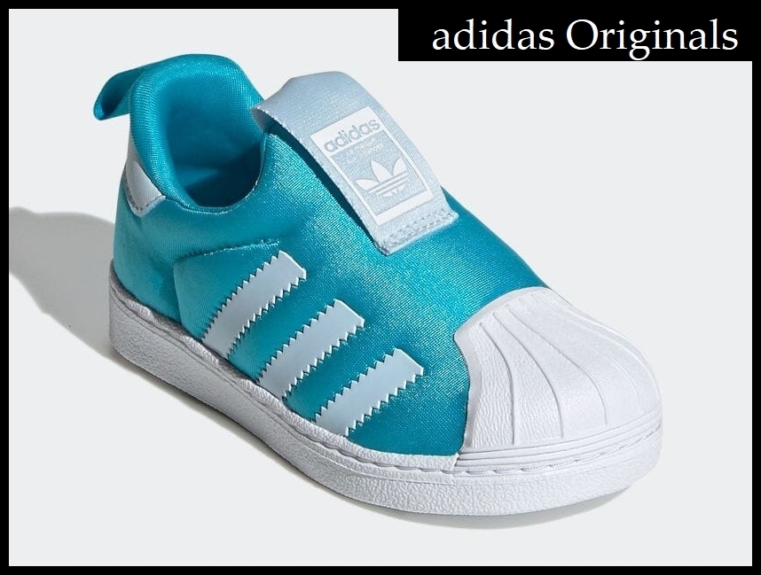 送料無料 新品 adidas Originals アディダス 21AW FZ2992 SS 360 ラバーシェルトゥ スリッポン スニーカー シューズ ブルー 12.0cm ⑦_画像3