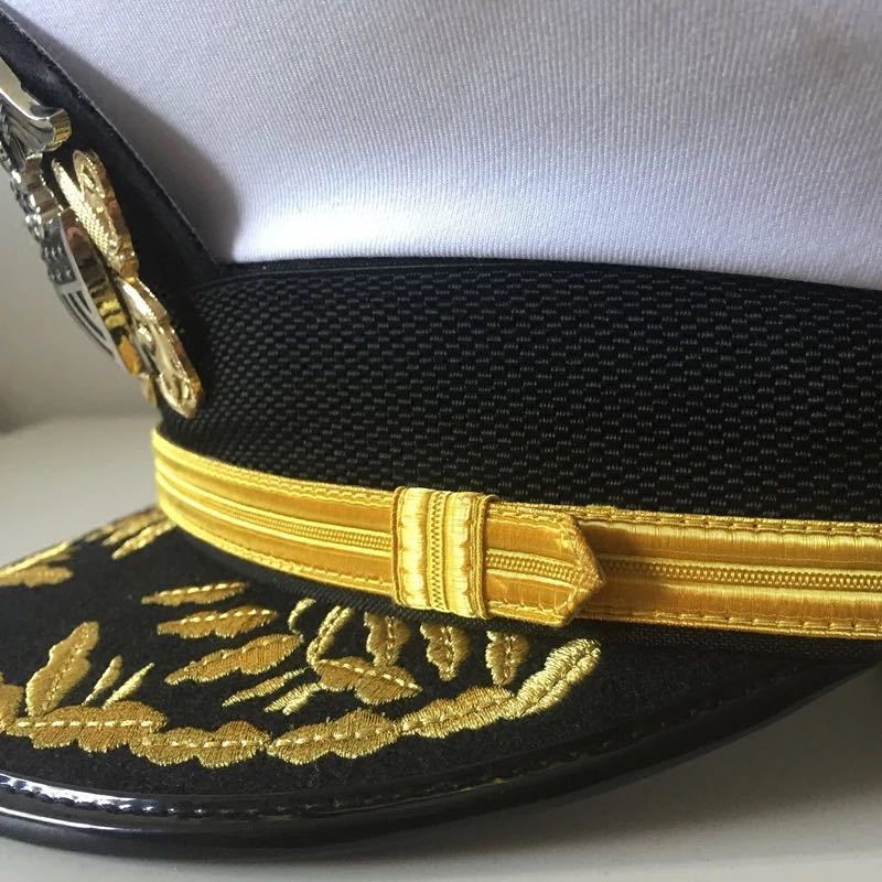WW2米軍 海軍将官制帽 白 帽章付 アメリカ軍 複製_画像3