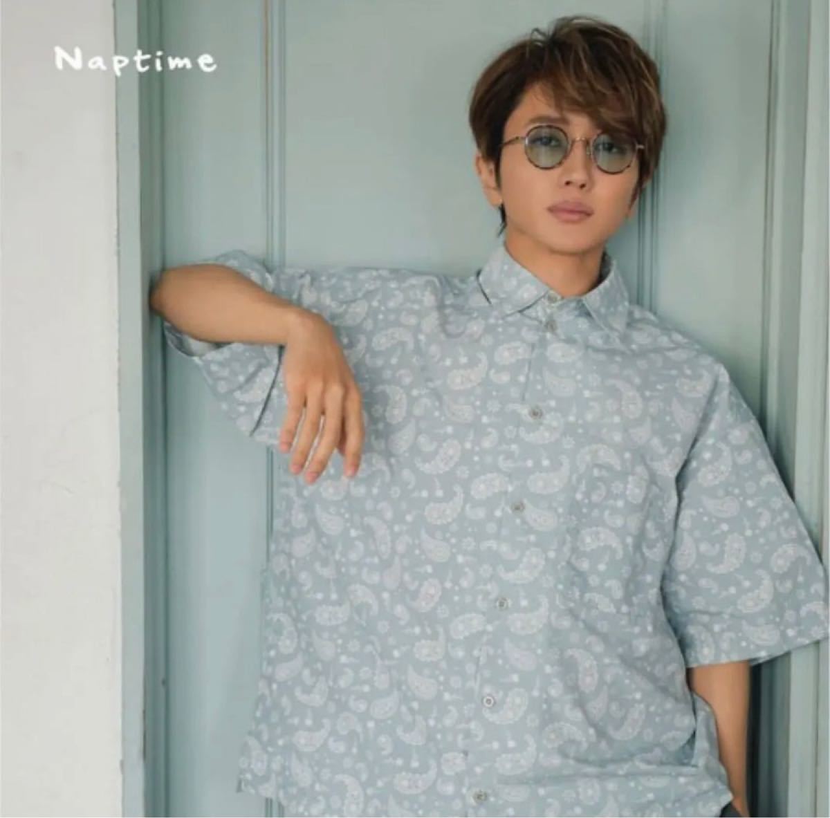 【定価】Naptime 半袖シャツ 総柄 SAX Nissy 着用 西島隆弘