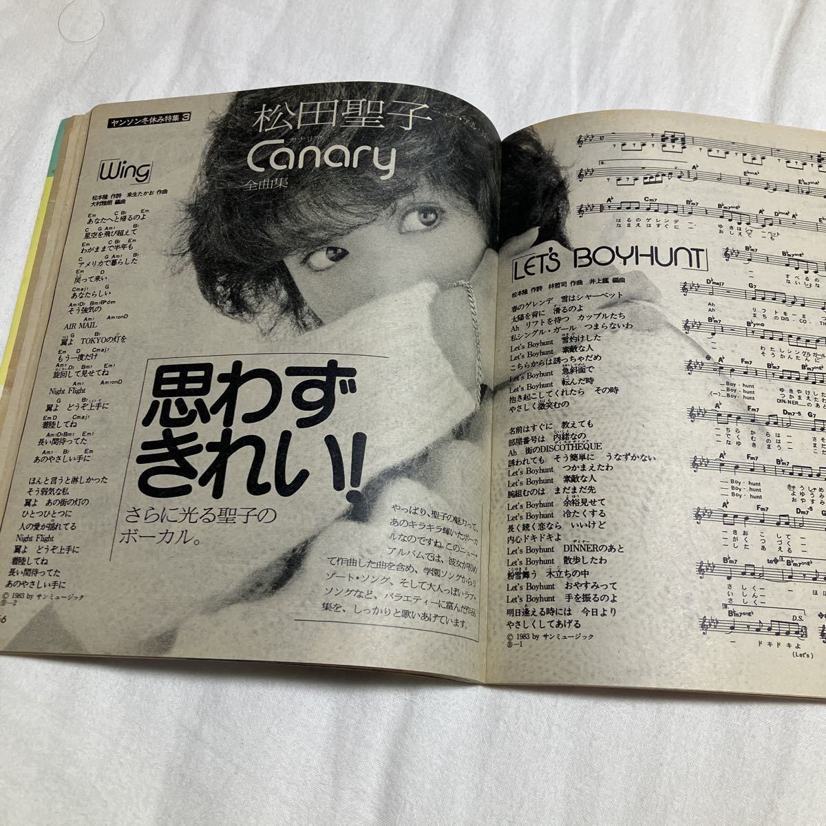 明星 1984年2月号付録 YOUNG SONG ヤング・ソング ヤンソン 　83年オールヒットカタログ　小泉今日子Whisper、松田聖子Canary_画像8