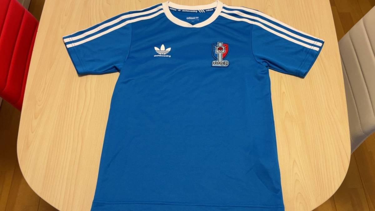 adidas アディダス Tシャツ XSサイズ ブルー/ホワイト 試着のみです。_画像1