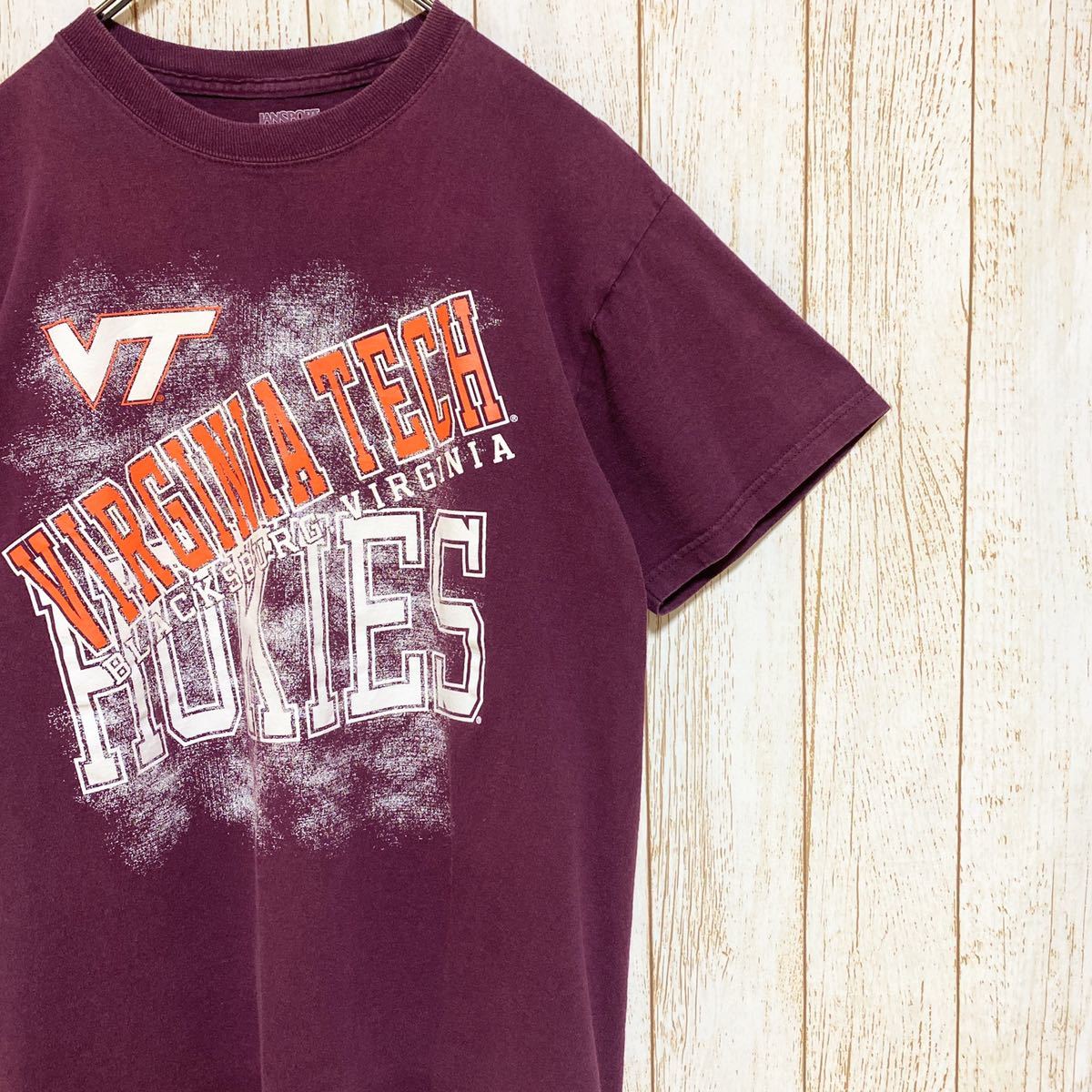 JANSPORT ジャンスポーツ Virginia Tech バージニア工科大学 カレッジ プリント Tシャツ M USA古着 アメリカ古着_画像1