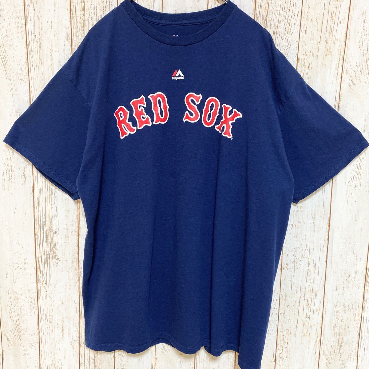 Majestic マジェスティック MLB Boston RedSox ボストン・レッドソックス ホルト プリント Tシャツ XL メジャーリーグ USA古着_画像2