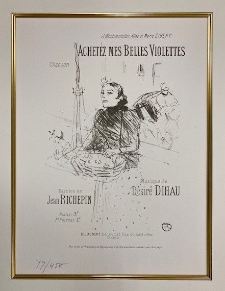 【特価】 　≪　　 トゥールーズ　ロートレック　　≫　　オリジナルリトグラフ【石版画】 　 ACHETEZ MES BELLES VIOLETTES　 　1978年