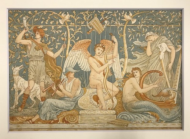 【特価】　≪　　ウォルター　クレイン　　≫　 オリジナルリトグラフ【石版画】　　PAN PIPES　Ⅱ　　1883年　　WALTER CRANE