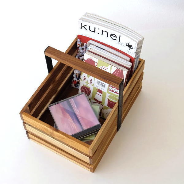 ツールボックス 木製 チーク アイアン 持ち手付き 収納ボックス 小物 アイアンとウッドのツールボックス 01_画像1