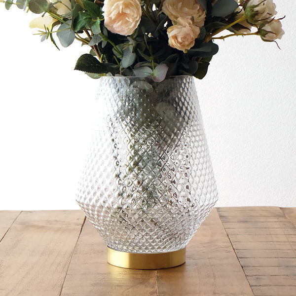 花瓶 花びん フラワーベース おしゃれ ガラス 花器 ガラスベース 大きめ 25cm かわいい プレゼント ガラスベース ブライトL_画像1