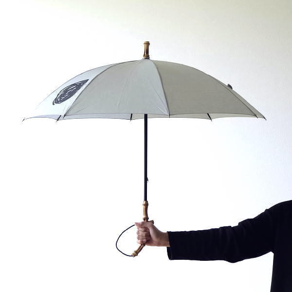日傘 日本製 UVカット コットン100% 綿 サークル柄 紫外線カット おしゃれ 傘 かさ バンブー 天然木 和風 コットンパラソル うずまきGY
