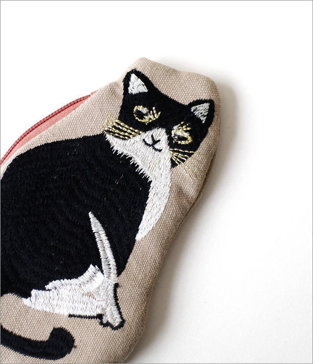  pouch case cat cat .. stylish embroidery cotton smaller lovely accessory inserting make-up pouch Mini design cat embroidery pouch 