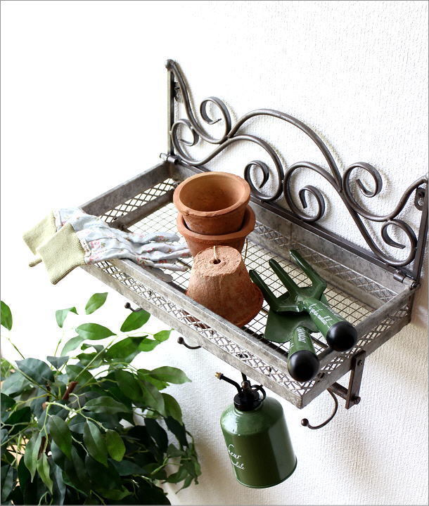  wall shelf iron stylish hook attaching ornament storage shelves display shelf veranda garden wall rack iron hook attaching shelf 