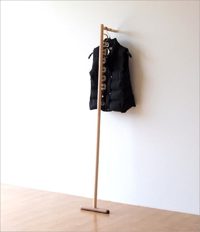  hanger rack establish .. coat hanger coat .. slim stylish wooden simple entranceway natural tree wood Western-style clothes .. single bar hanger 