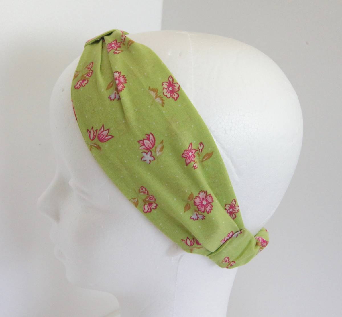 * for children hair band * ribbon green lime green yellow green small floral print lovely parent .ko-te