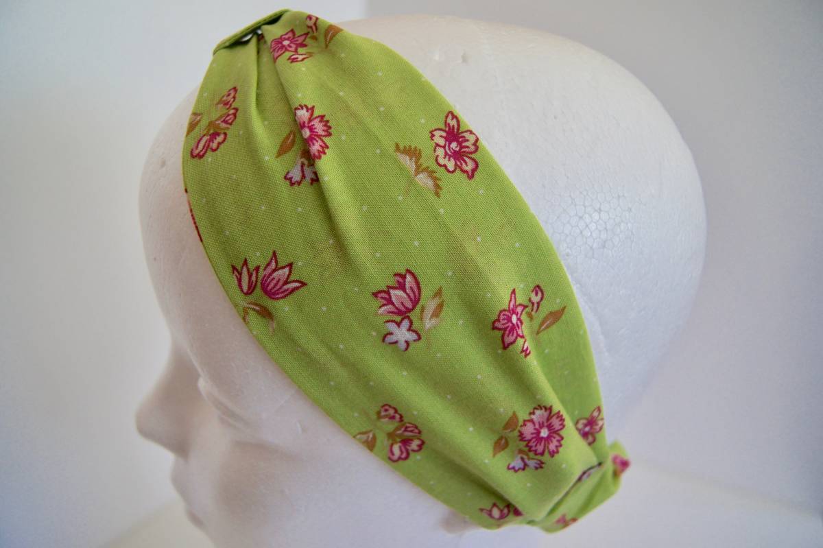* for children hair band * ribbon green lime green yellow green small floral print lovely parent .ko-te