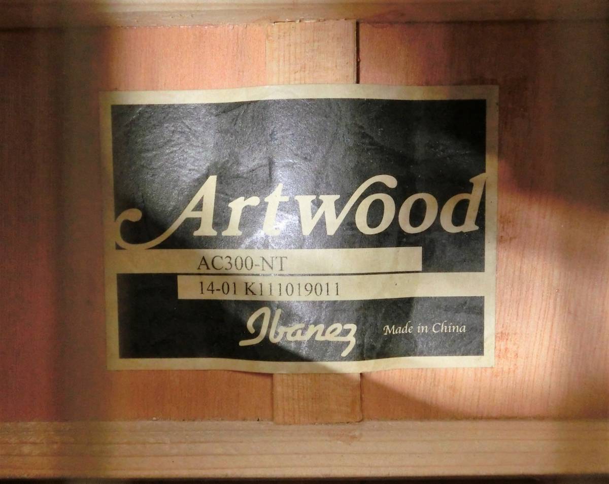 ☆Ibanez アイバニーズ Artwood AC300-NT アコースティックギター トップ単板 ソフトケース付◆_画像4