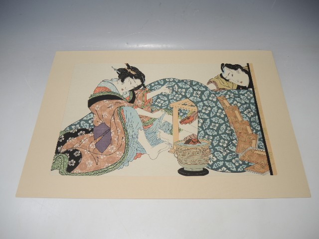 30032/○渓斎英泉 江戸伝承大錦 手摺木版画 『こたつ（あぶな絵十二帖の内第11図）』 秘蔵艶美浮世絵名画 浮世絵 美人画 版画 絵画 日本画_画像1