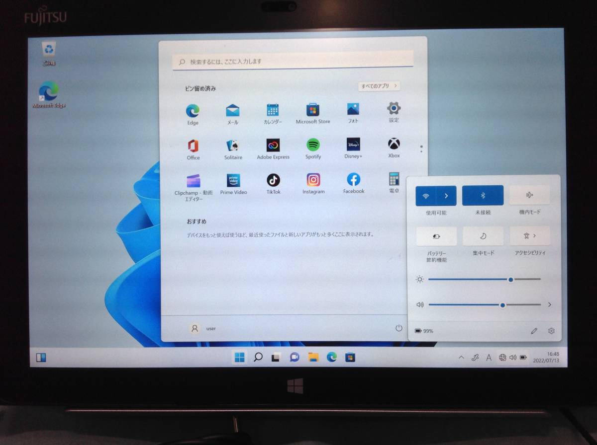 Fujitsuタブレット ARROWS Tab Q506/ME(Windows 11) 3