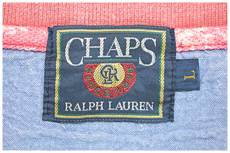 CHAPS RALPH LAUREN チャップス ラルフローレン パッチワーク風 鹿の子 ポロシャツ 【L】_画像7
