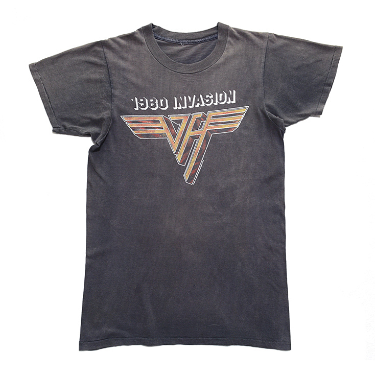 【即納】 ヴァンヘイレン HALEN VAN 1980 INVASION *AB1 【M相当】 ヴィンテージTシャツ Tシャツ