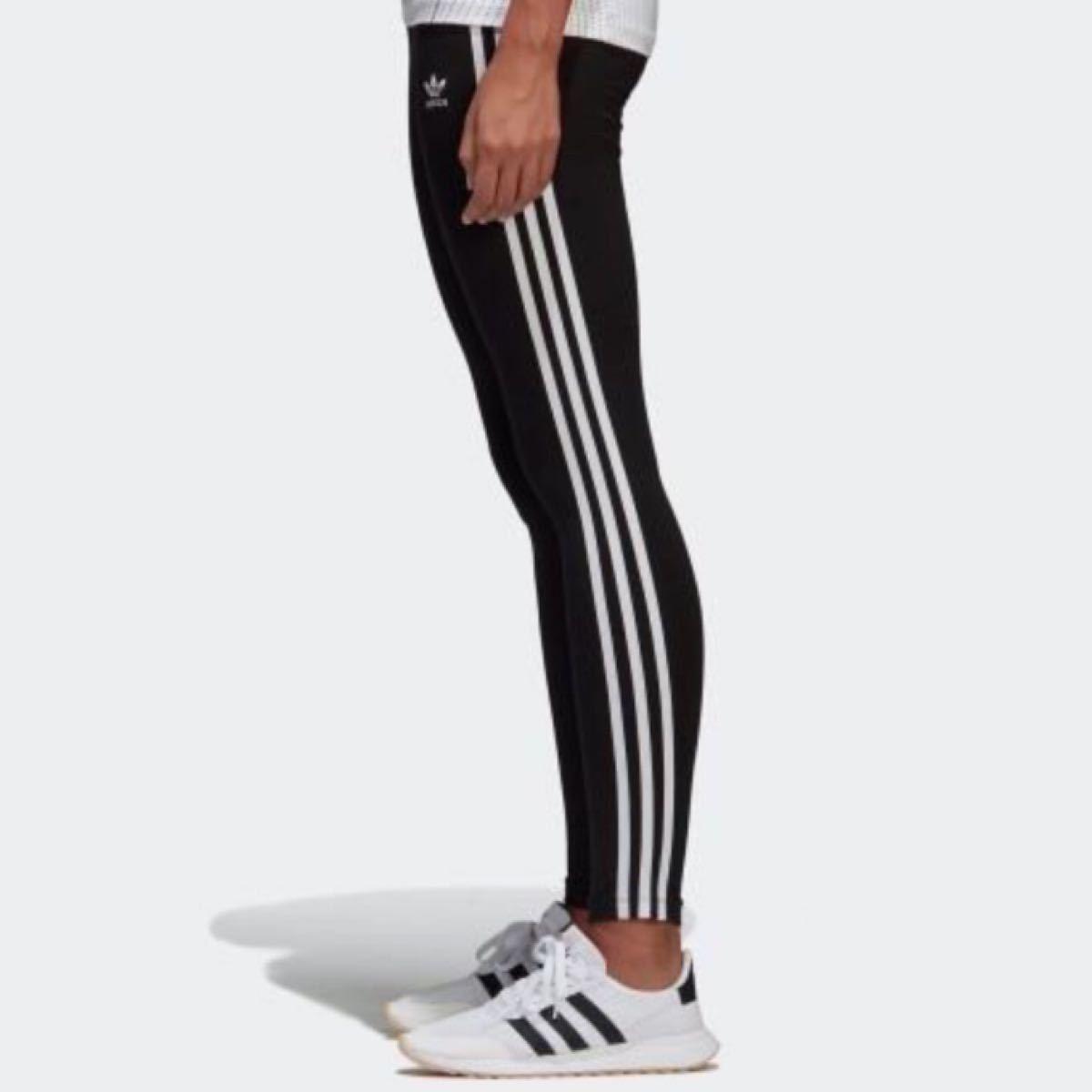 adidas★ロゴ&3本ストライプ☆レギンス付き レイヤードパンツ 新品未使用 adidas originals スリーストライプス レギンス