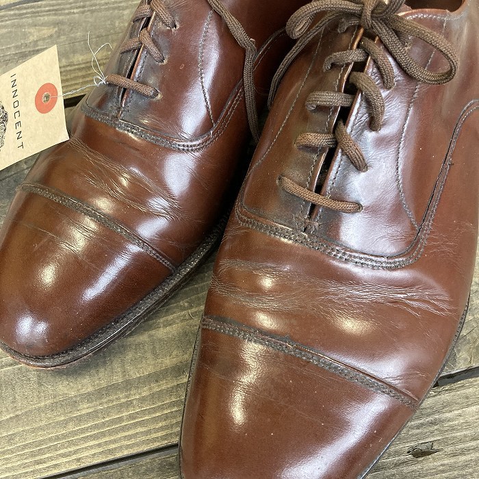 106271 Британия кожа обувь бренд [ Church Church*s] 3 город Vintage античный Британия кожа обувь ENGLAND