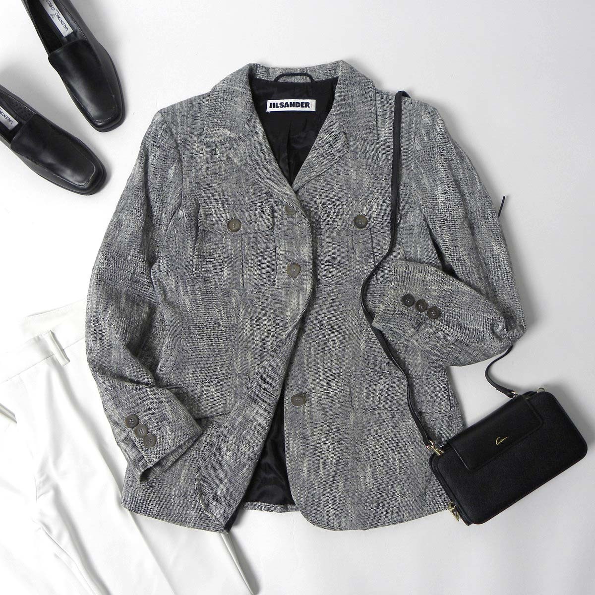 イタリア製 ジルサンダー JILSANDER コットンウールツイードジャケット