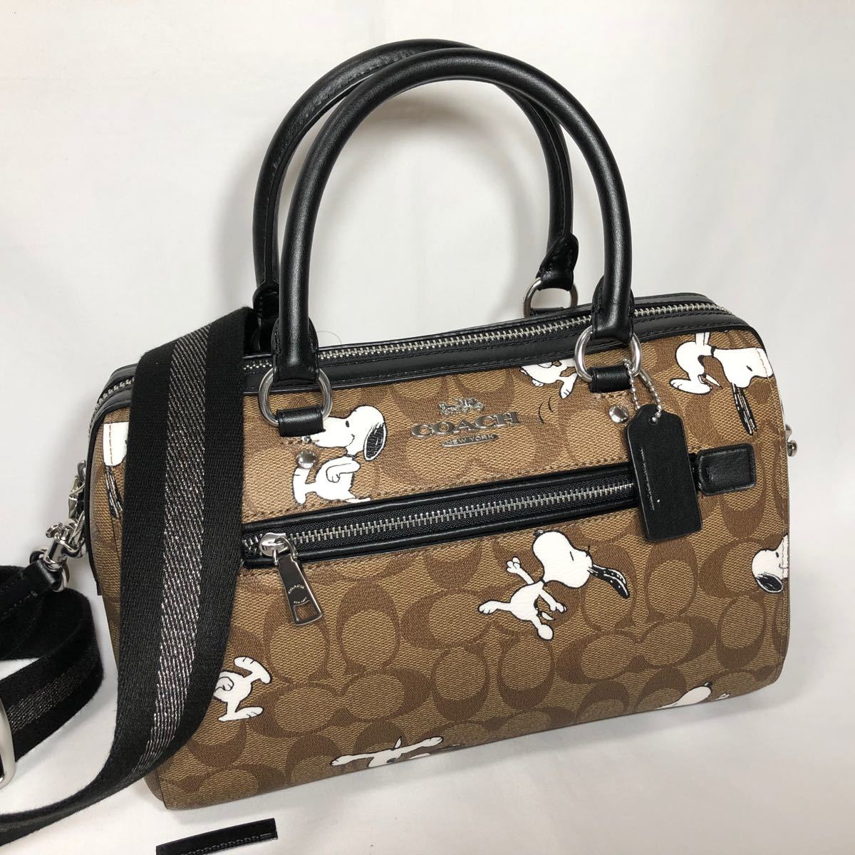 【新品】COACH コーチ 2way ショルダーバッグ ハンドバッグ シグネチャー スヌーピー プリント C4118