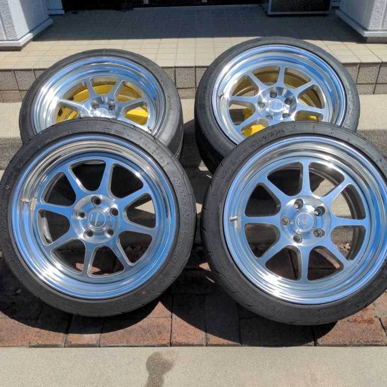 WORK SEEKER EX 18インチ PCD112 9J+40 Aディスク 4本セット タイヤ2本バリ山 NS2R ATRKSPORT ハイグリップタイヤ ゴルフ アウディ等