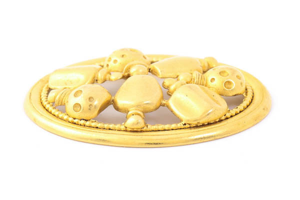 Christian Dior Christian Dior oval puff .-m bottle perfume bin motif brooch Gold color #28196