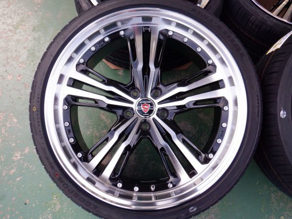 K 送料無料 深リム AME シュタイナー LST 21 5H114.3 9J+38 245/35R21 アルファード ヴェルファイア フーガ シーマ スカイライン ハリアー_画像3